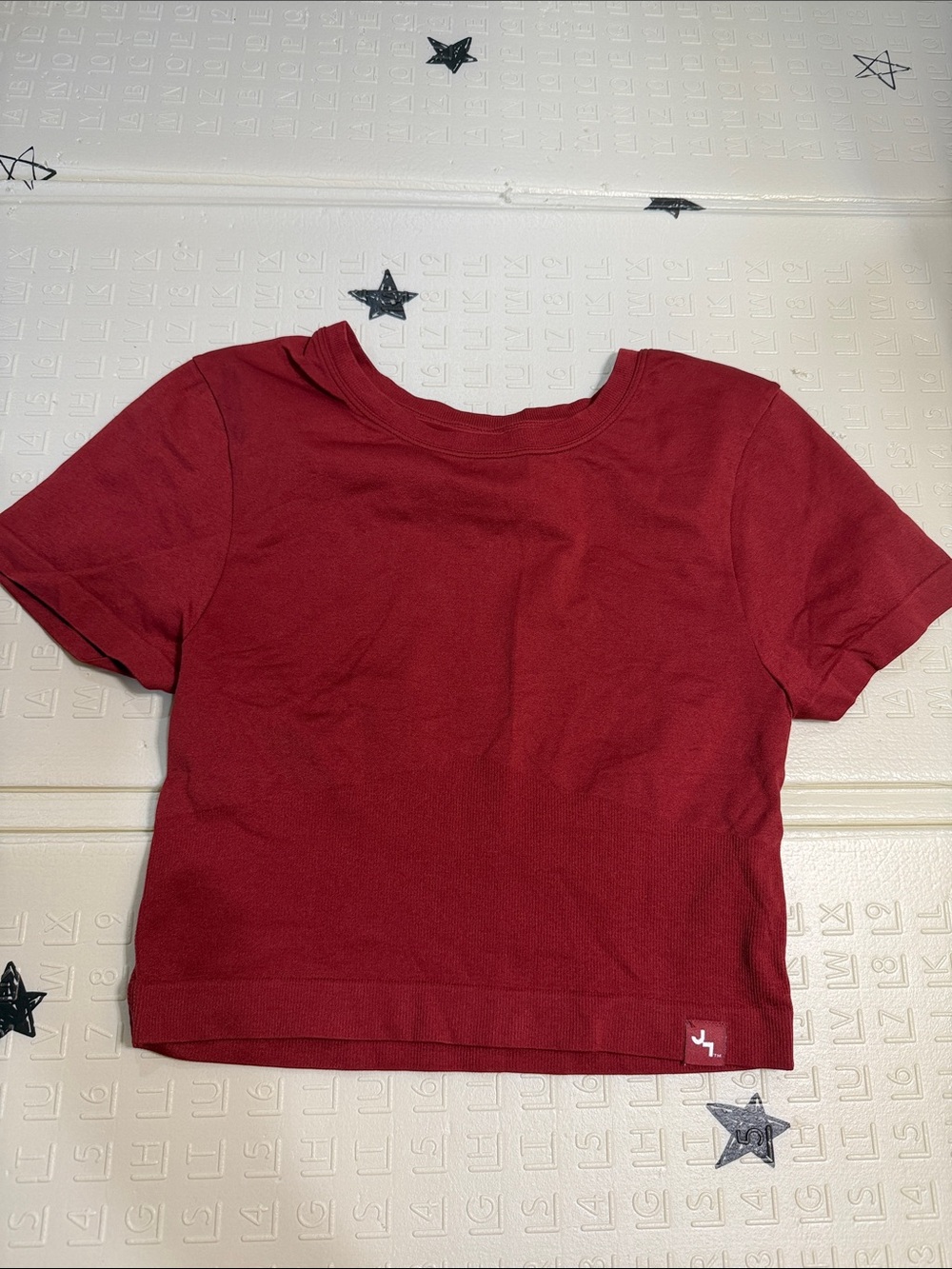 JoyLab Red Short Sleeve Cropped Tee